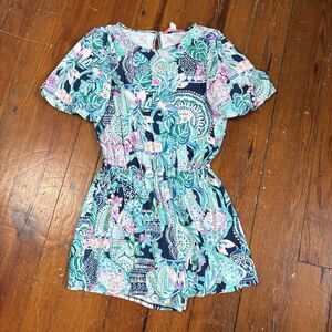 LILLY PULITZER LADIES BRITTON ROMPER LOOKING SHARP Tropical Medium Leopard Cat